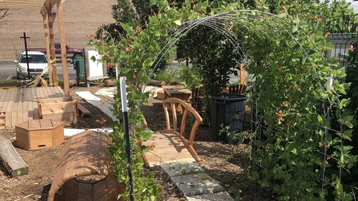 Example of an outdoor play setting for children.