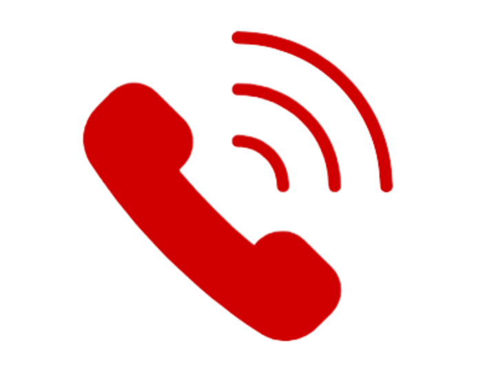 Red telephone receiver icon.